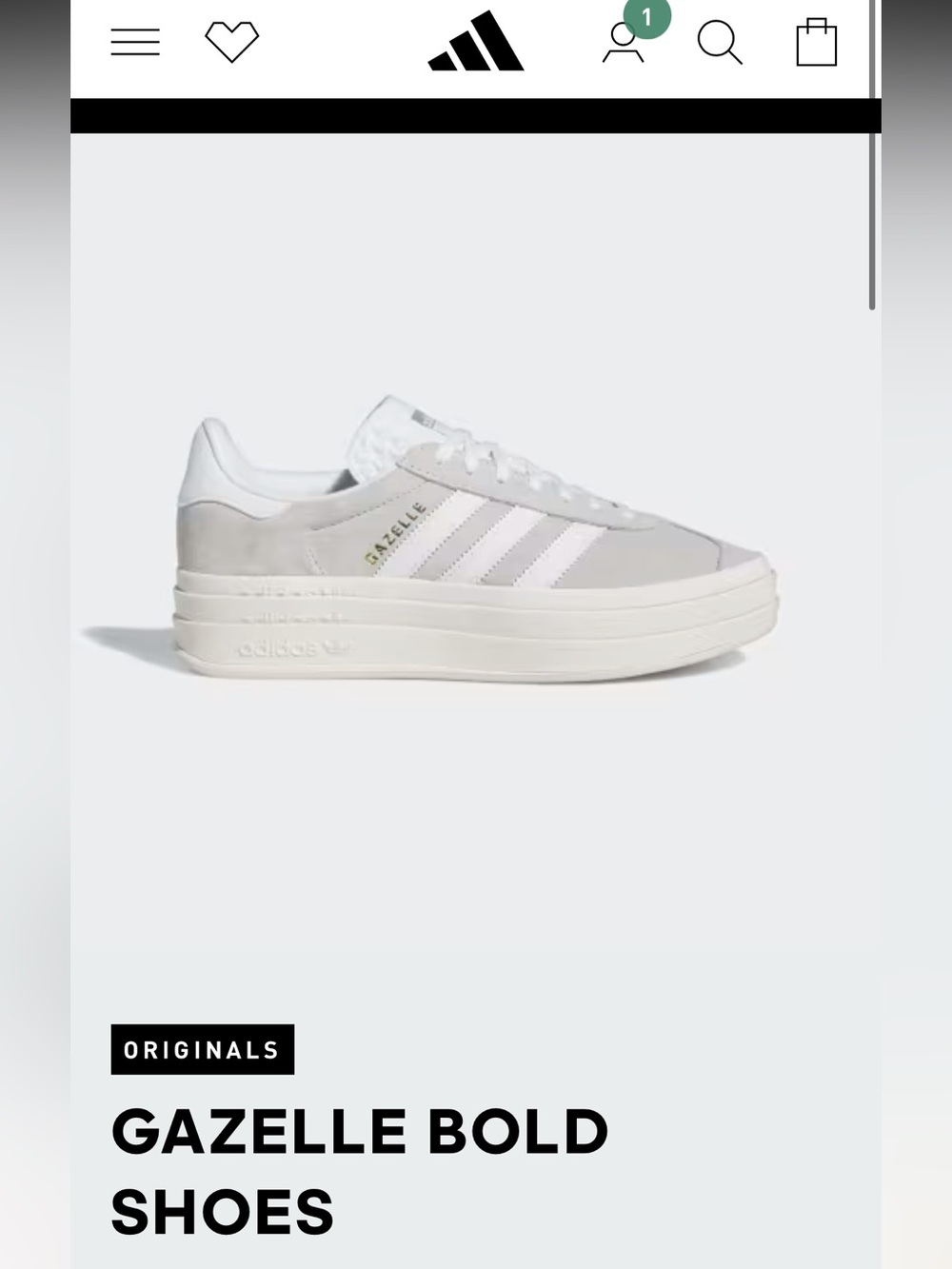 adidas Gazelle Bold Platform Sneakers - White/Light Gray Suede